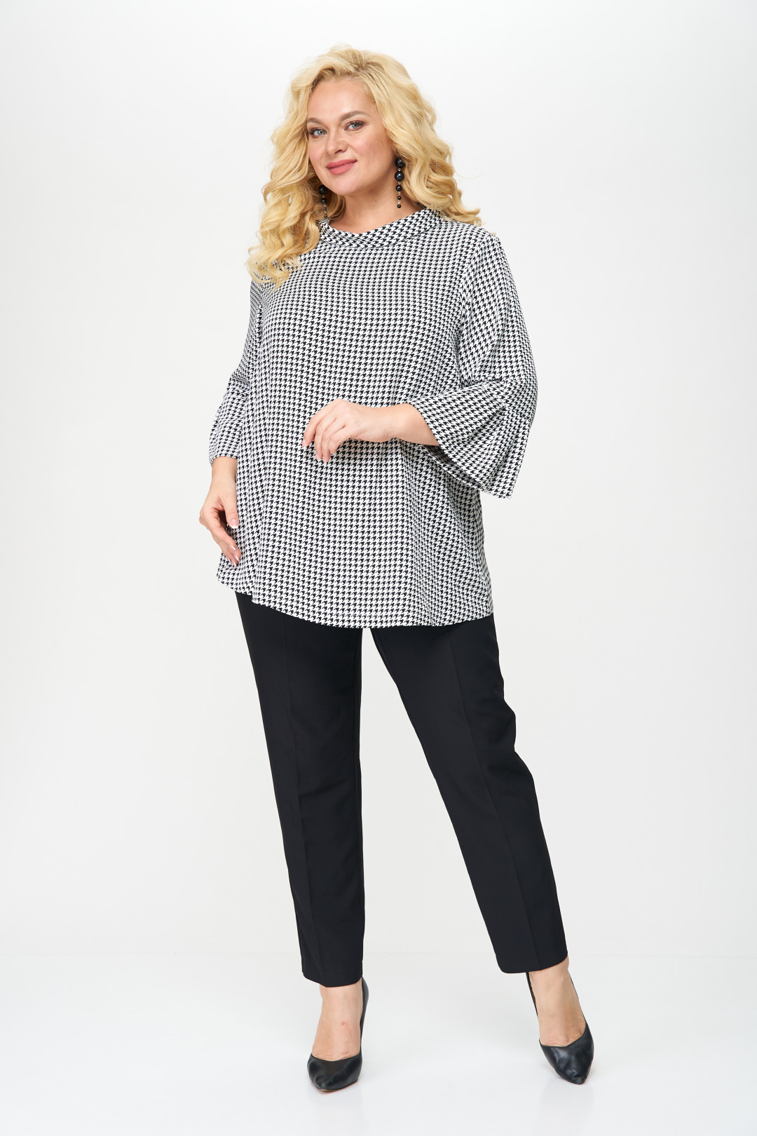 Блузка Abbi style 4022 бело-черный - фото 5